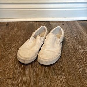 White slip on vans